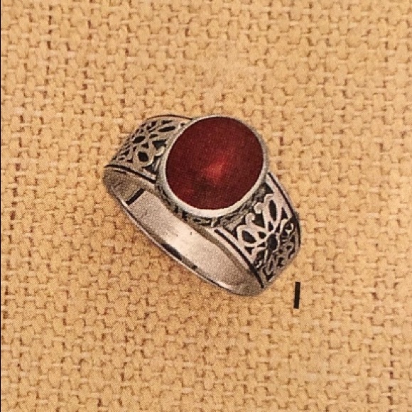 RARE Silpada Sterling Silver Red Stone Ring R1465 Size 7 - Picture 5 of 10